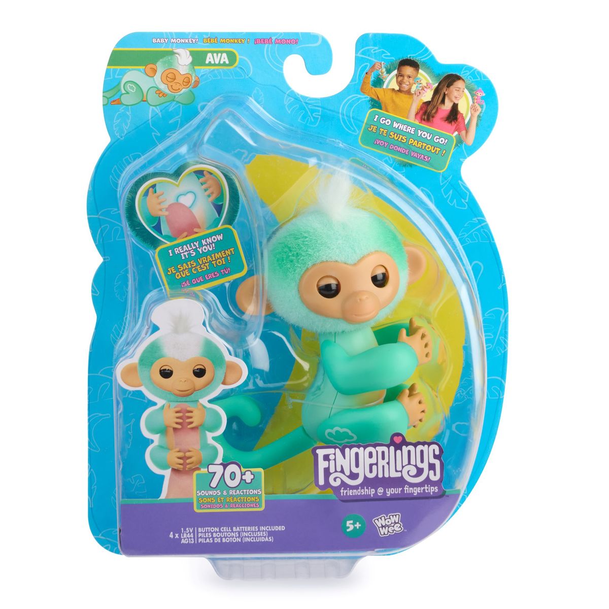 BOING TOYS - Fingerlings Mono Bebe Interactivo Verde Agua