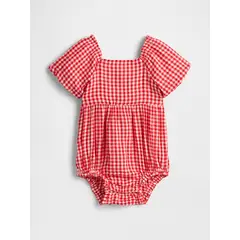 GAP - Enterito Bebe Niña Manga Ruffle Rojo