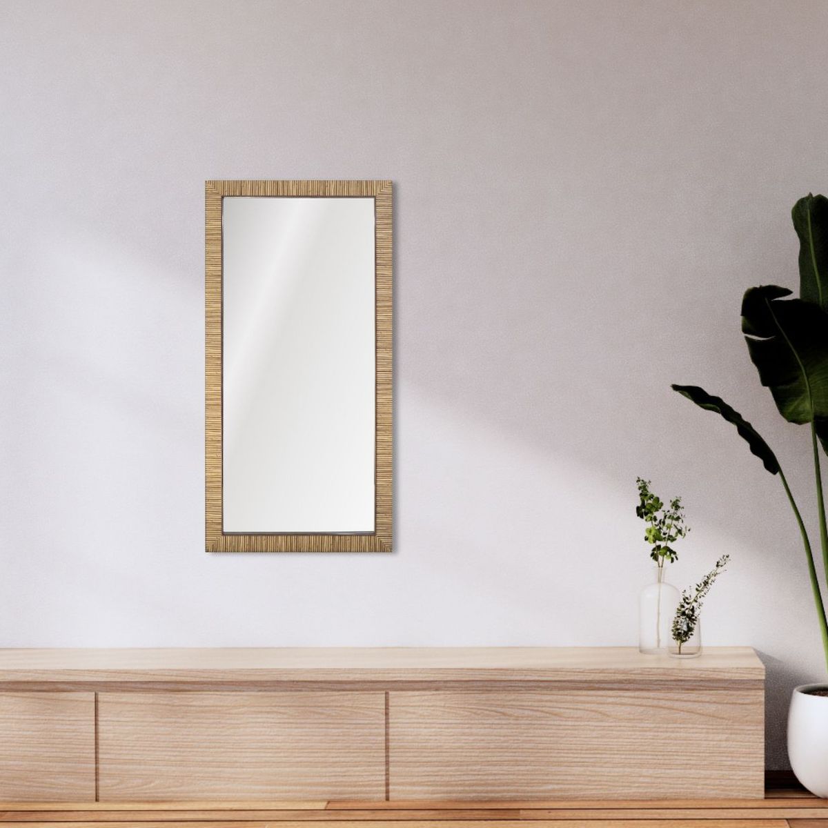 RONDA - Espejo simil ratan 60X120 CM