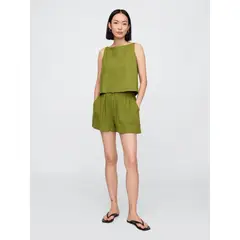 GAP - Short Mujer 4" Lino Verde