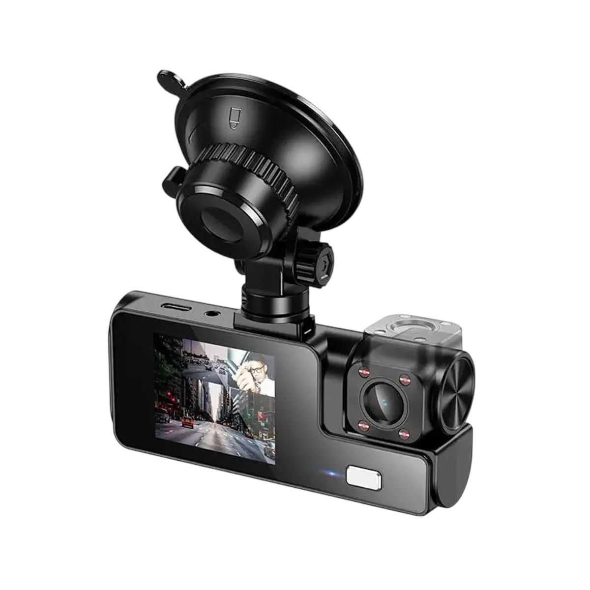 HOCO - Cámara Auto Hoco DI60 World Negro – Dash Cam 3 pantallas, Full HD, Parking