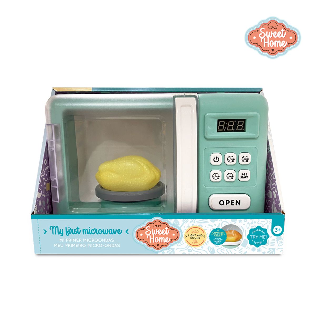 SWEET HOME - Microondas Juguete Comida Cambia de Color
