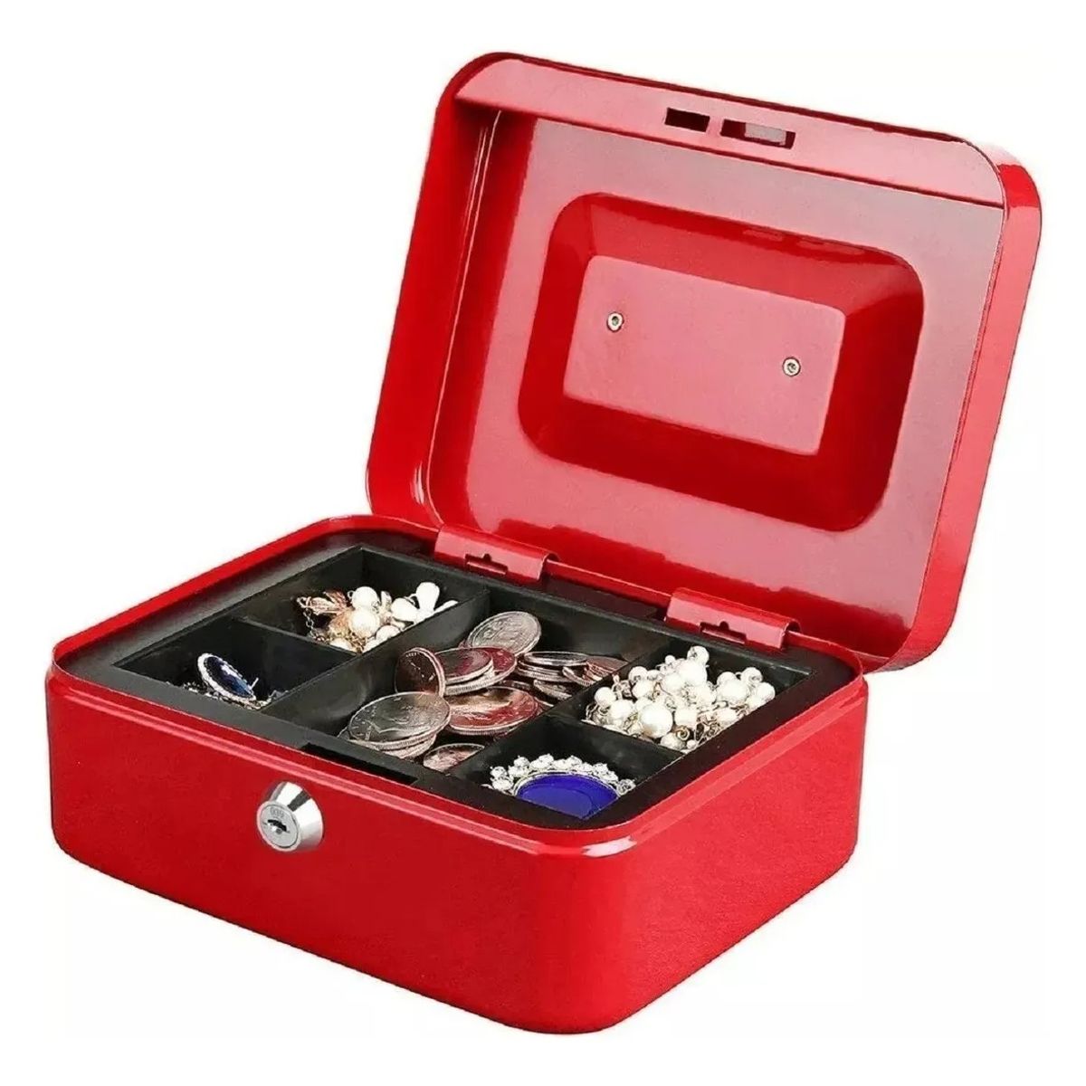 GENERICO - Caja Fuerte Metálica Dinero + Llave Seguridad