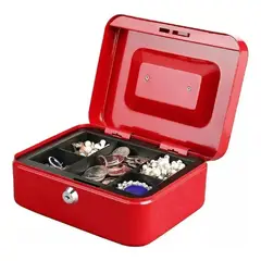 GENERICO - Caja Fuerte Metálica Dinero + Llave Seguridad