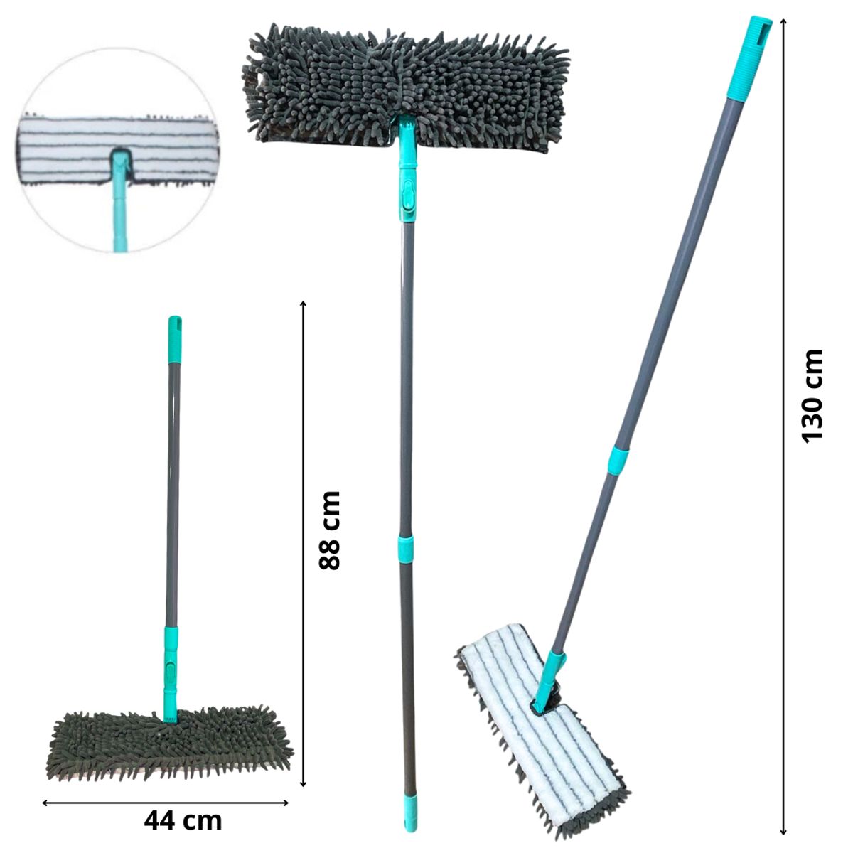 GENERICO - Trapero Microfibra Con Pulidor Y Mango Extensible 170 Cm