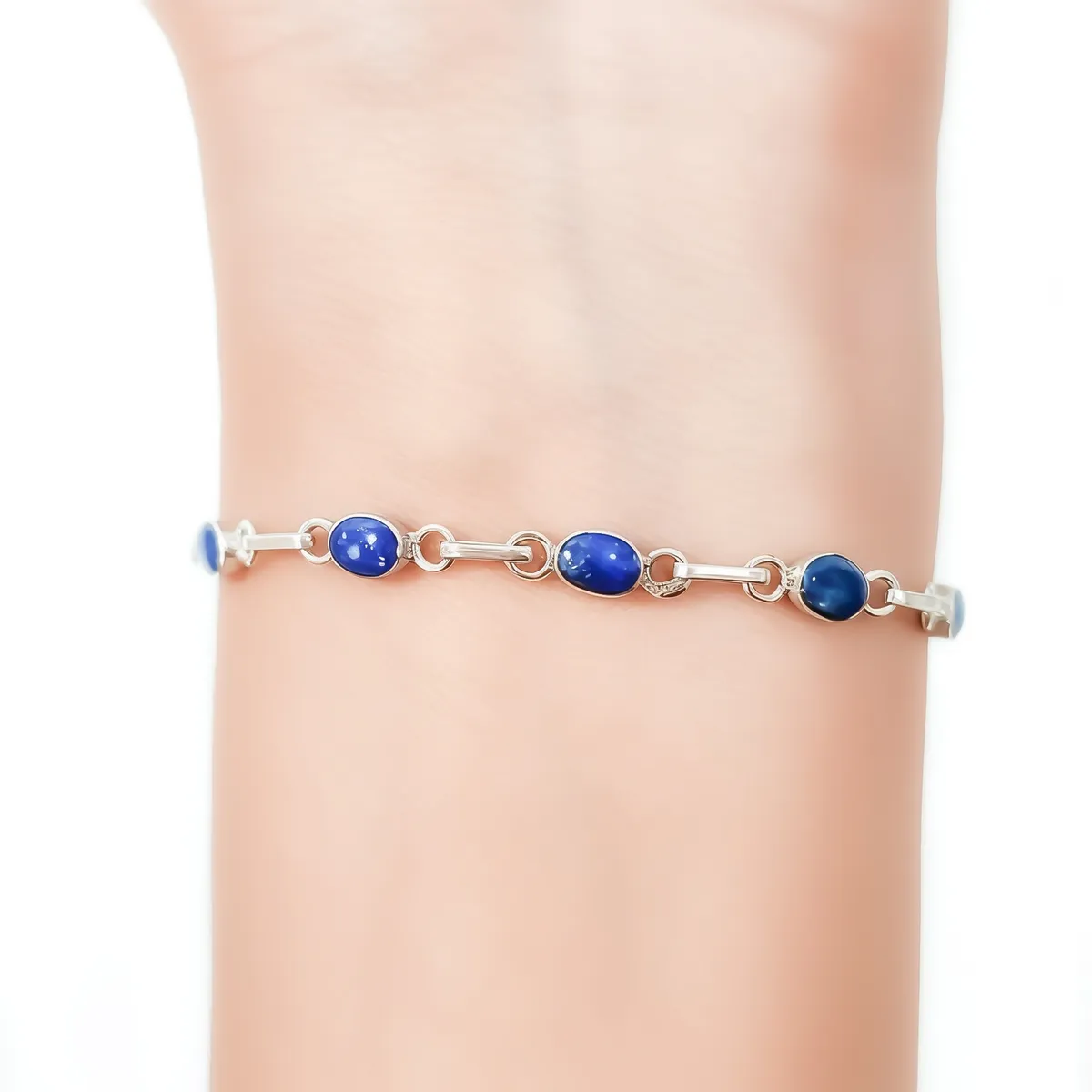 COGGIOLA - Pulsera Mini Óvalo Lapislázuli Plata Fina 950