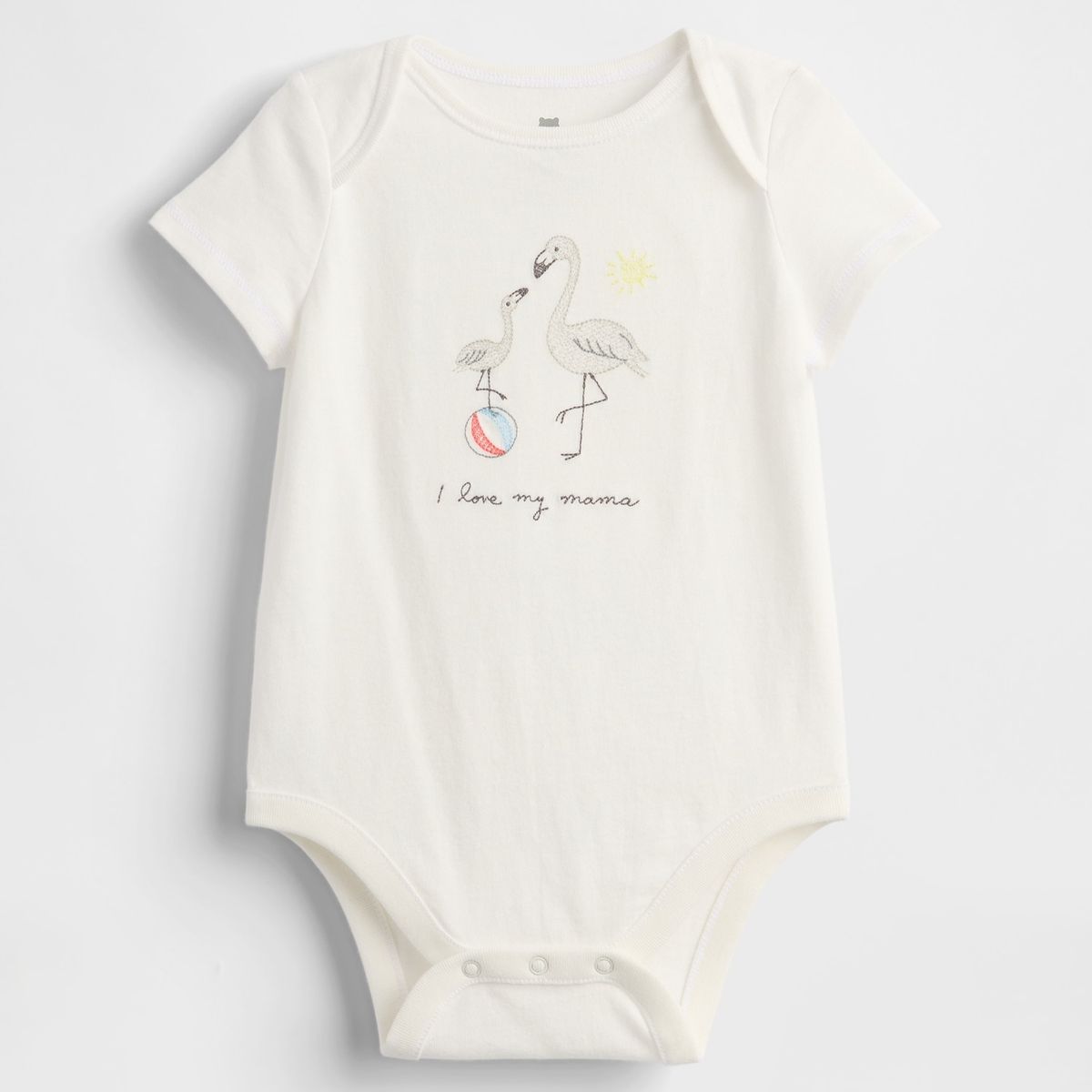 GAP - Pilucho Bebe Unisex Flamingo Basic Blanco Gap