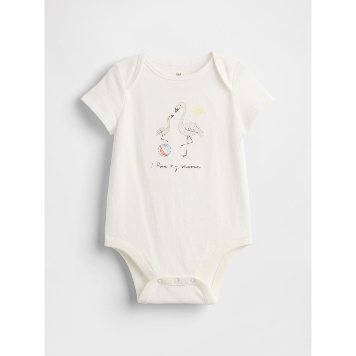GAP - Pilucho Bebe Unisex Flamingo Basic Blanco Gap