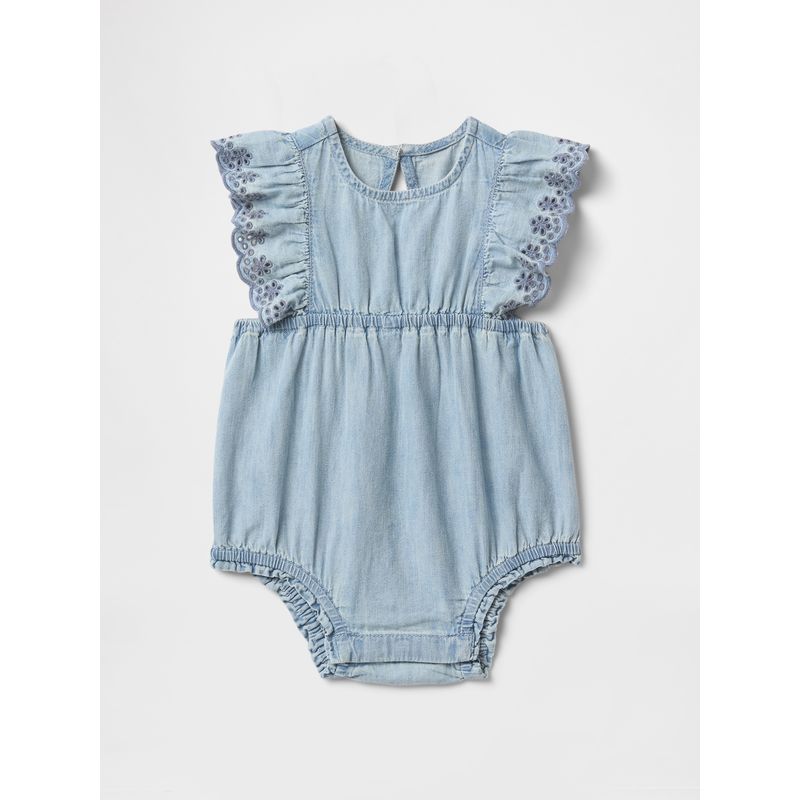 GAP - Enterito Bebe Niña Eyelet Bubble Denim Azul Gap
