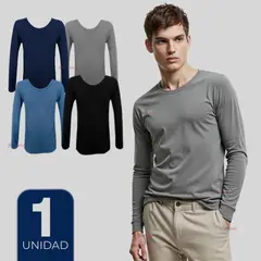 UTILISIMO - Camiseta Bambú Manga Larga Primera Capa Hombre Polera Surtido