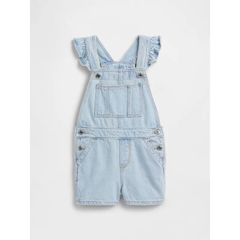 GAP - Jardinera Toddler Niña Short Ruffle Azul Gap