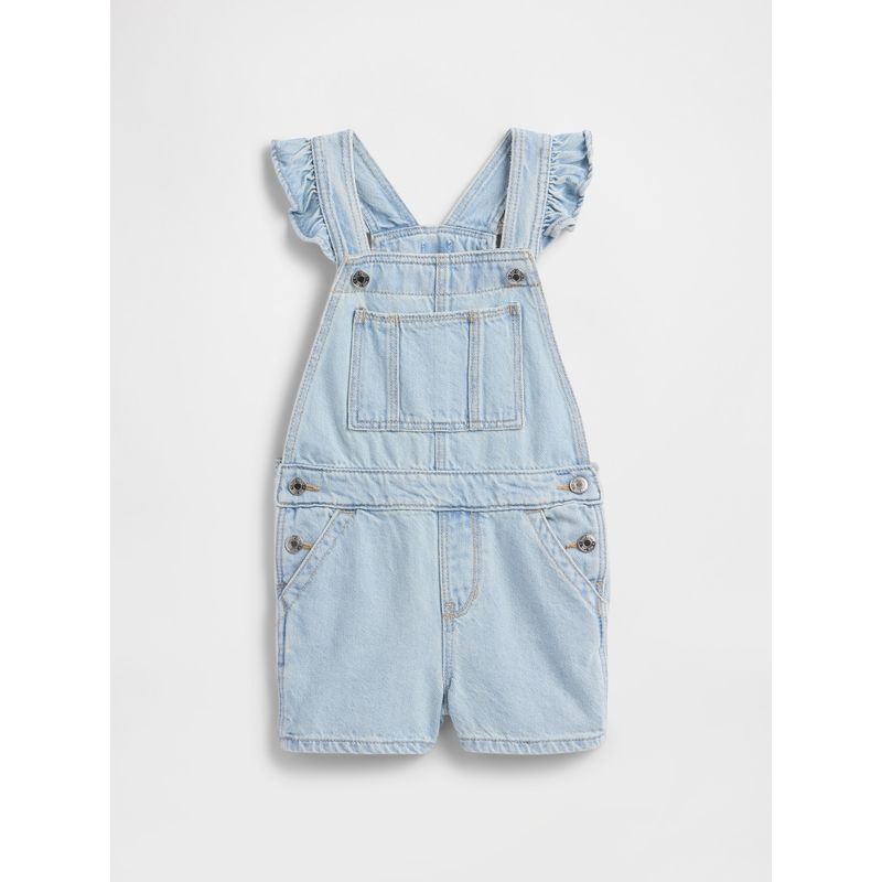GAP - Jardinera Toddler Niña Short Ruffle Azul Gap