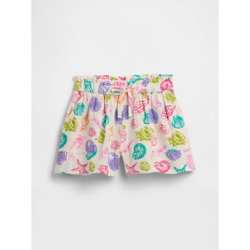 GAP - Short Niña Woven Print Blanco Gap