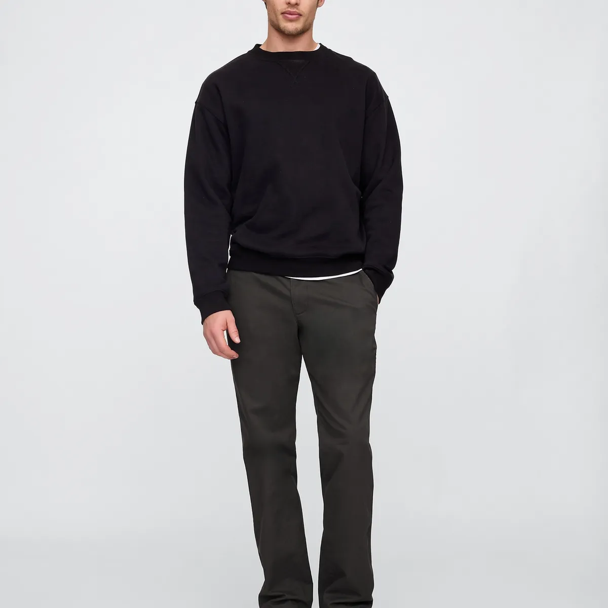 GAP - Pantalón Hombre Gap Straight Khaki Negro