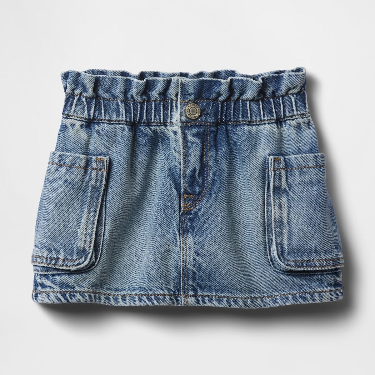 GAP - Falda Short Toddler Niña Denim Cargo Azul Gap