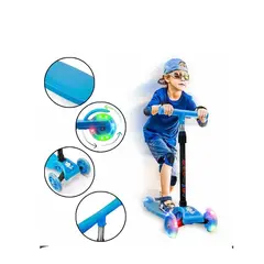 CARIBEE - Scoorter 3 Ruedas con Luces para Niños Azul