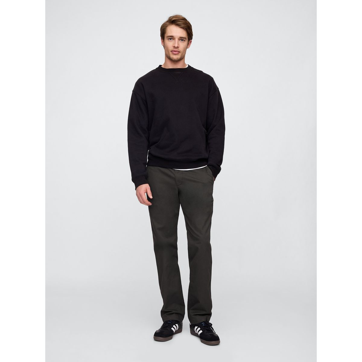 GAP - Pantalón Hombre Straight Khaki Negro Gap
