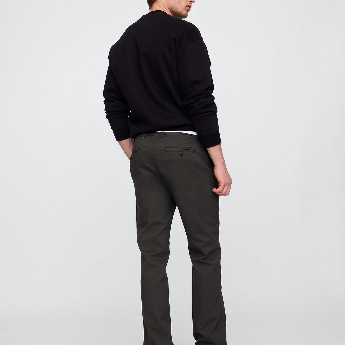 GAP - Pantalón Hombre Straight Khaki Negro Gap