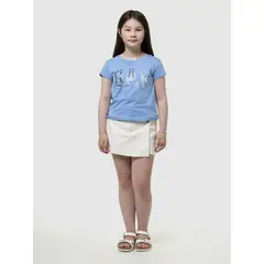 GAP - Falda Short Niña Denim Blanco