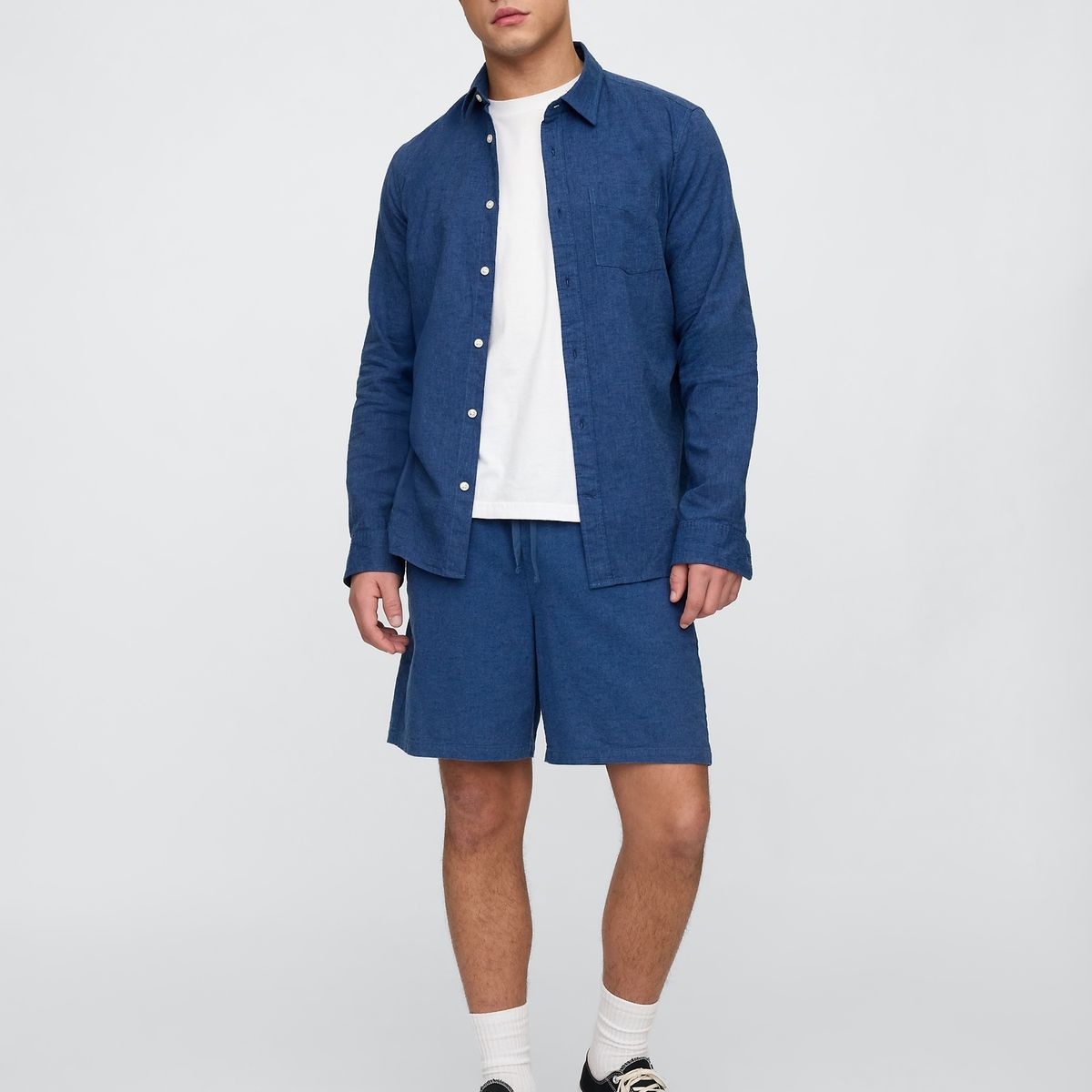 GAP - Short Hombre Lino Easy Azul Gap