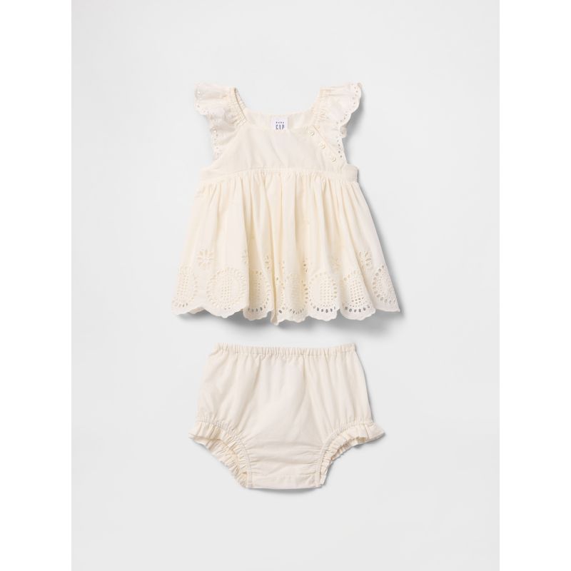 GAP - Outfit Set Bebe Niña Eyelet Cotton Blanco Gap