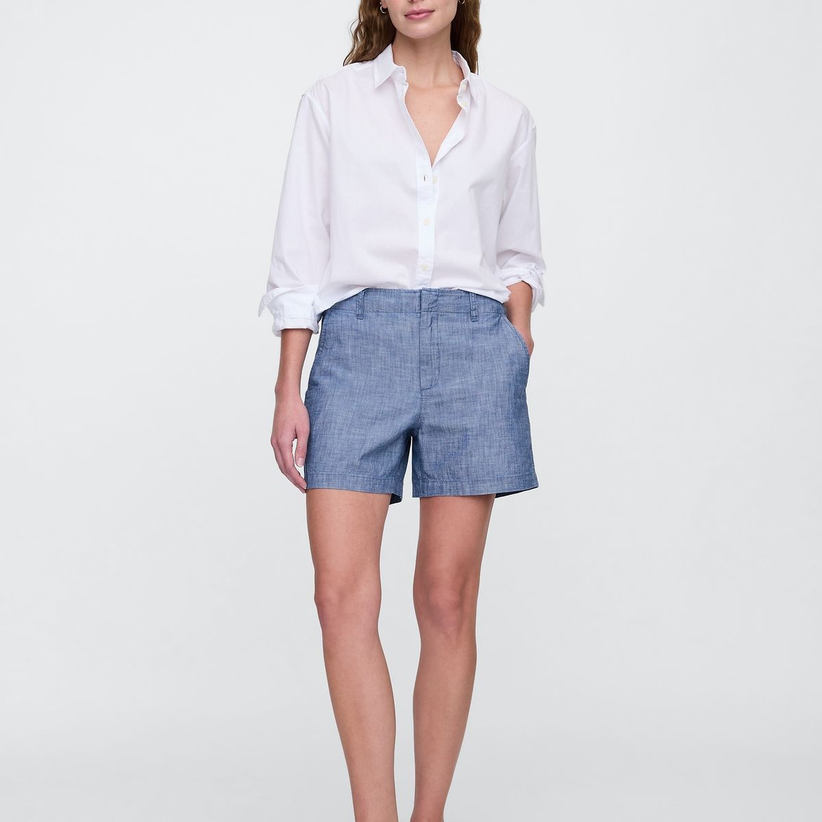 GAP - Short Mujer Bermuda Chambray V25 Azul Gap