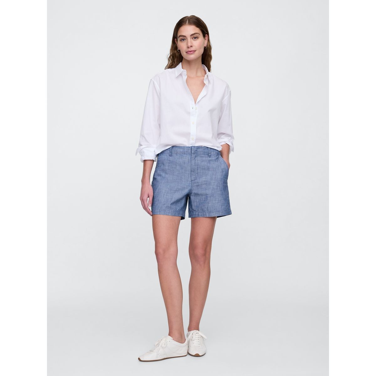 GAP - Short Mujer Bermuda Chambray V25 Azul Gap