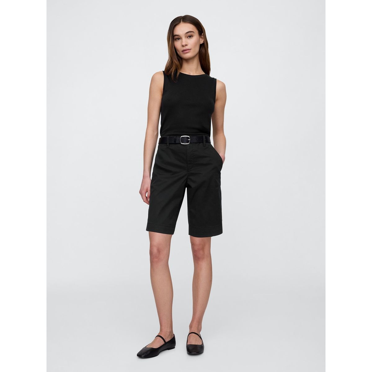 GAP - Short Mujer Bermuda Negro Gap
