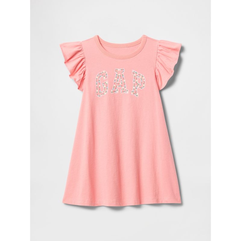 GAP - Vestido Toddler Niña Logo Vuelos Rosado Gap