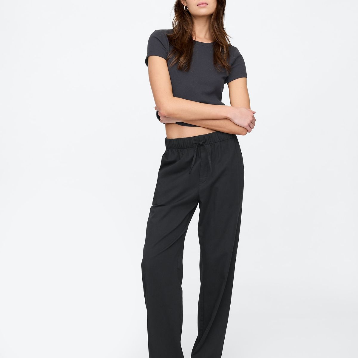 GAP - Pantalón Mujer Easy Twill Negro Gap