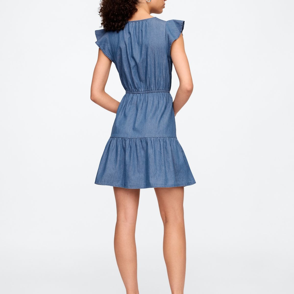 GAP - Vestido Mujer Mini Denim Tie Waist Azul Gap