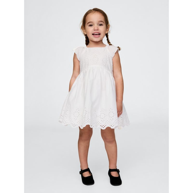 GAP - Vestido Toddler Niña Eyelet Blanco Gap