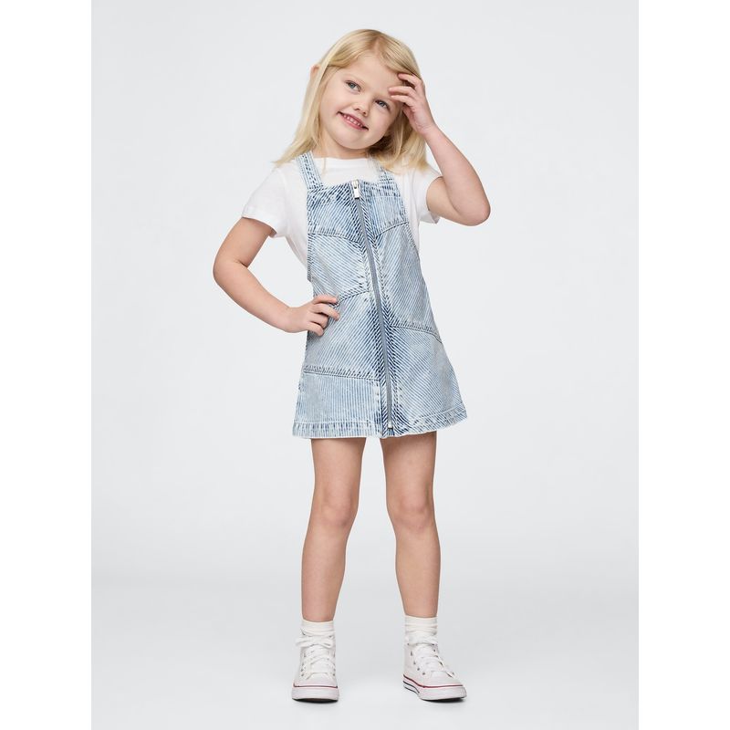 GAP - Vestido Toddler Niña Patchwork Denim Azul Gap