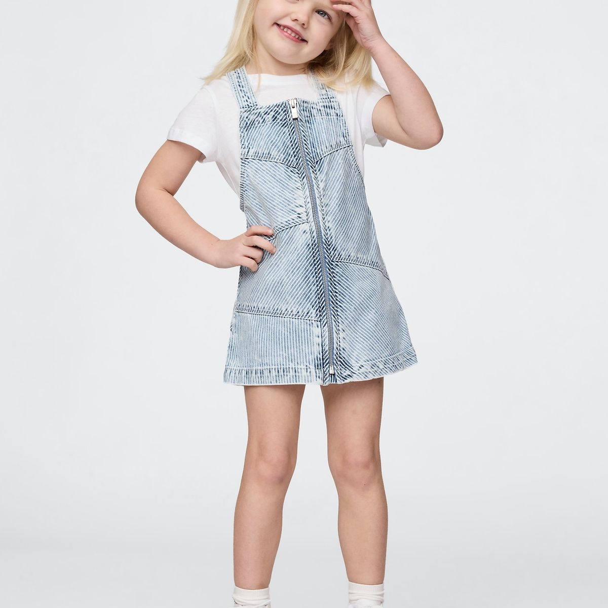 GAP - Vestido Toddler Niña Patchwork Denim Azul Gap