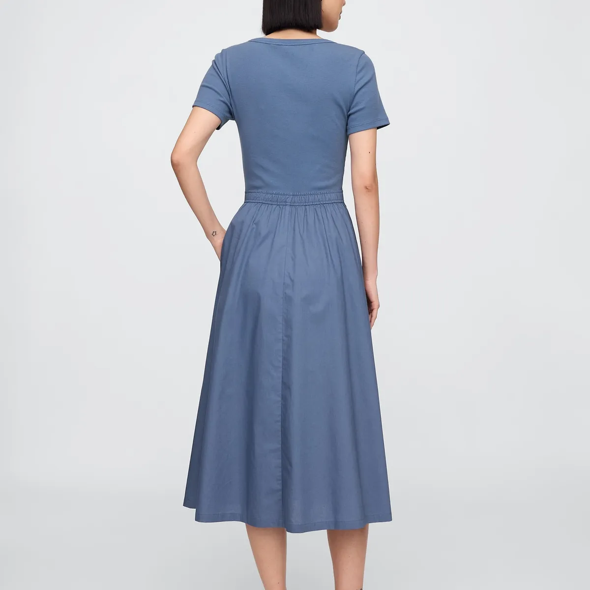 GAP - Vestido Mujer Scoop Neck Azul Gap