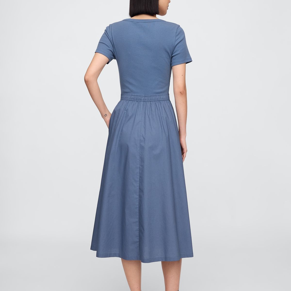 GAP - Vestido Mujer Scoop Neck Azul Gap