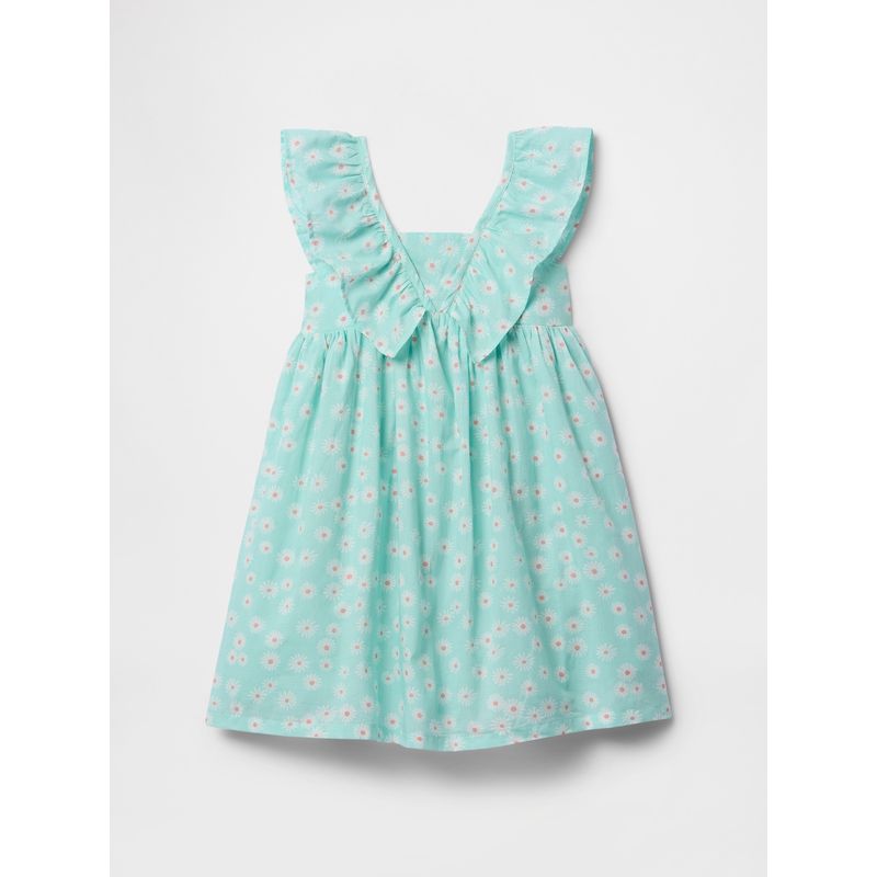 GAP - Vestido Toddler Niña Ruffle Celeste Gap