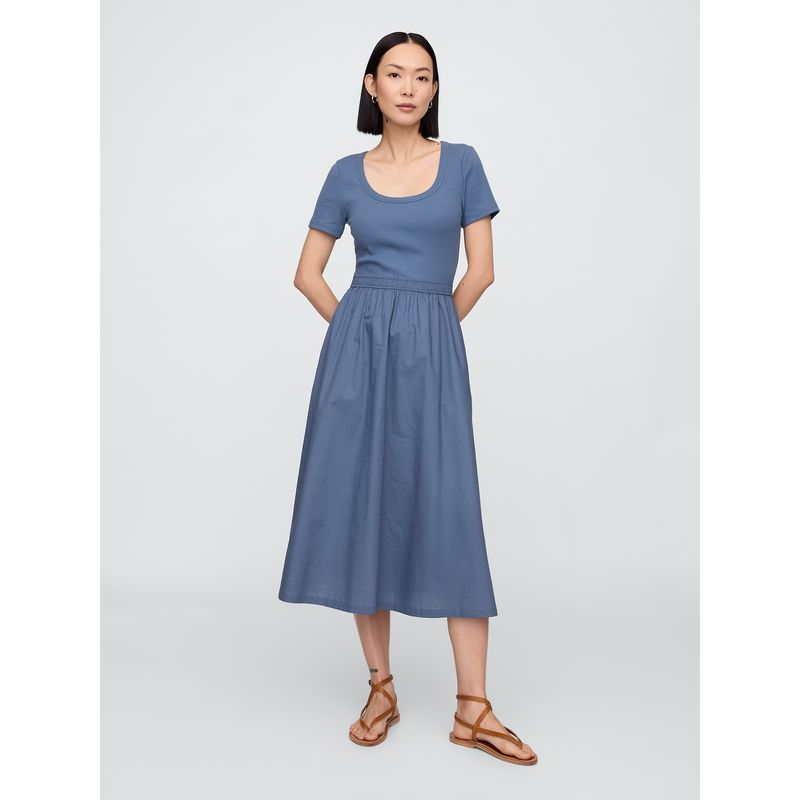 GAP - Vestido Mujer Scoop Neck Azul Gap