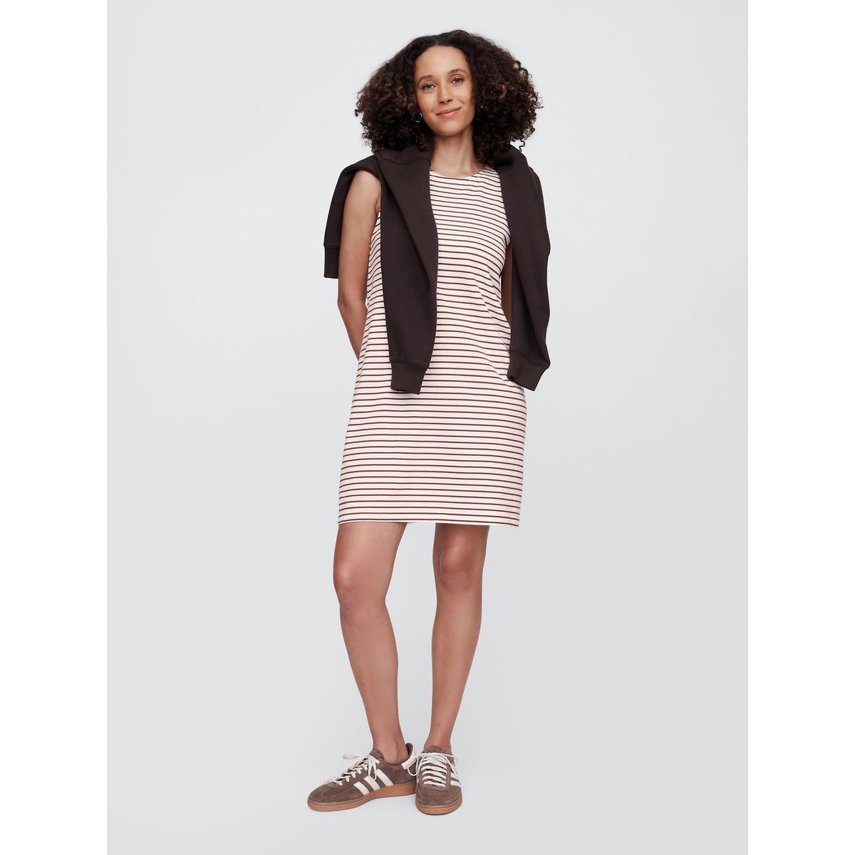 GAP - Vestido Mujer Gap Mini Knit Stripe Café