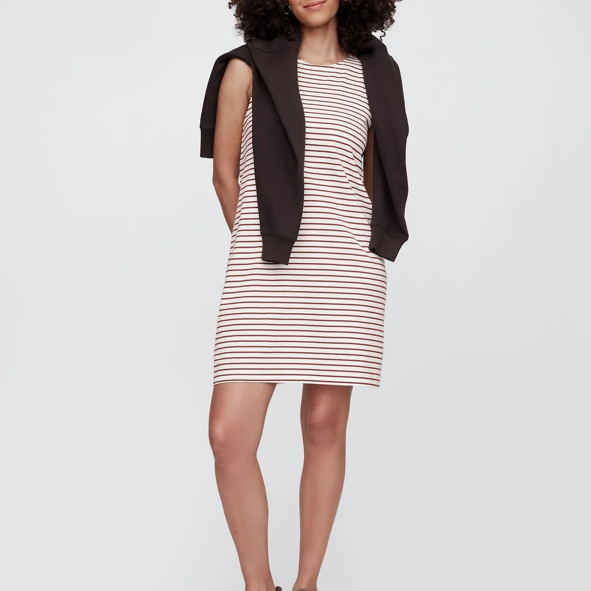 GAP - Vestido Mujer Gap Mini Knit Stripe Café
