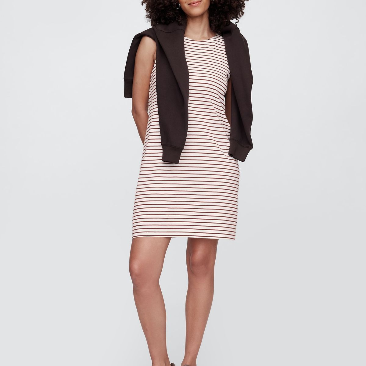 GAP - Vestido Mujer Gap Mini Knit Stripe Café