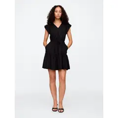 GAP - Vestido Mujer Tie Waist Negro