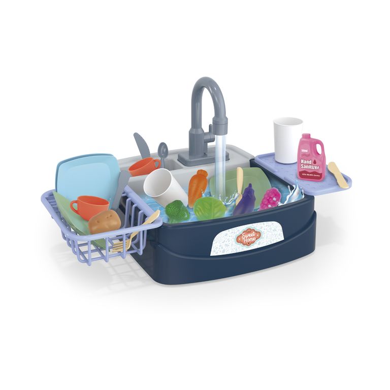 Lavaplatos Juguete Agua Real 26 Accesorios Cocina Ninos