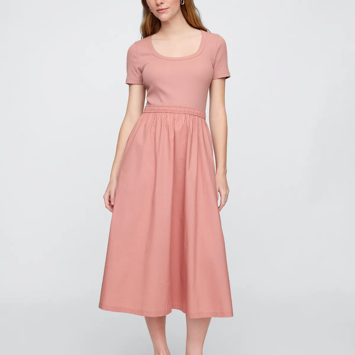 GAP - Vestido Mujer Gap Scoop Neck Rosado