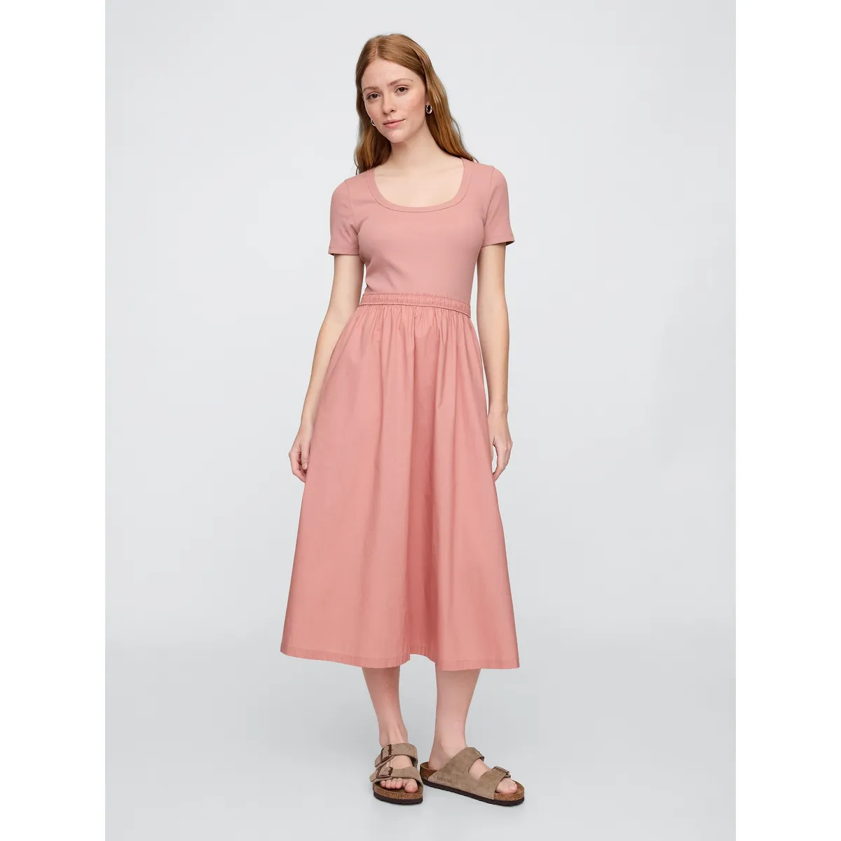 GAP - Vestido Mujer Gap Scoop Neck Rosado