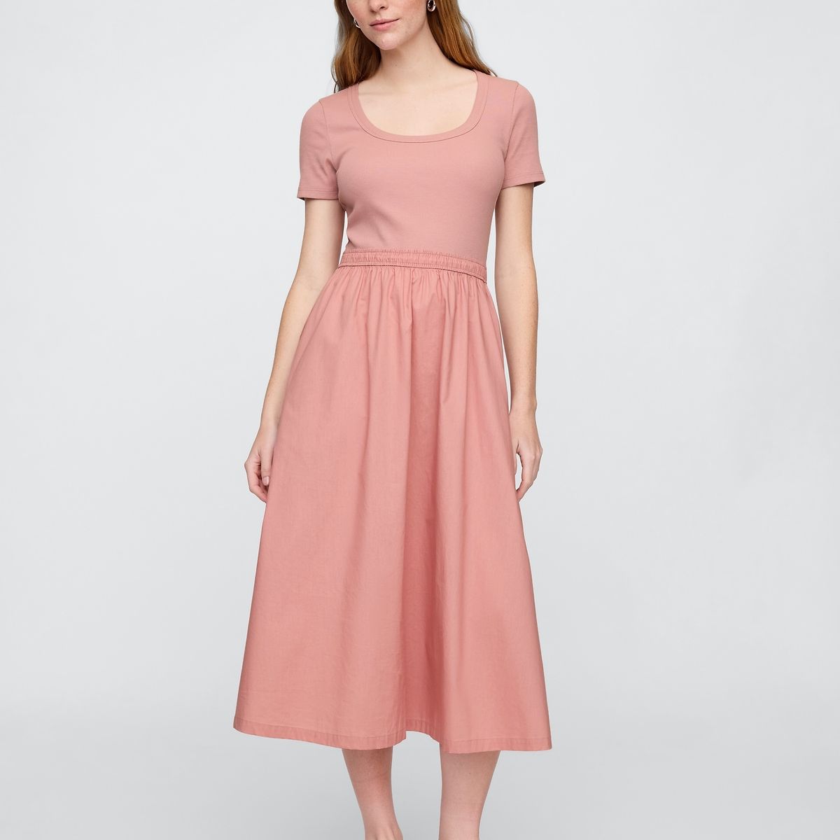 GAP - Vestido Mujer Gap Scoop Neck Rosado