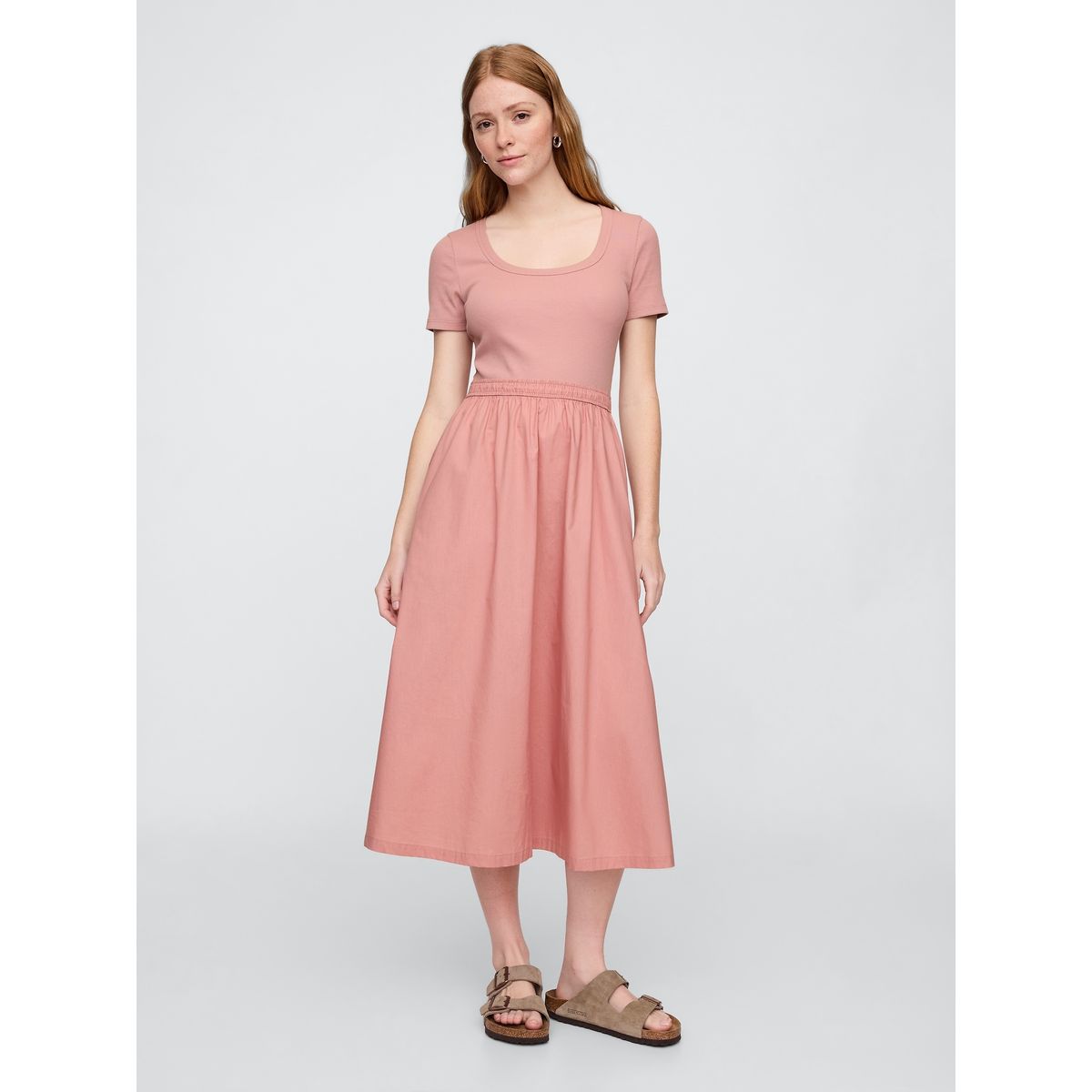 GAP - Vestido Mujer Scoop Neck Rosado Gap