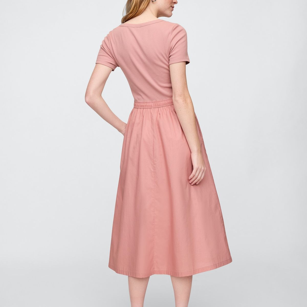 GAP - Vestido Mujer Scoop Neck Rosado Gap