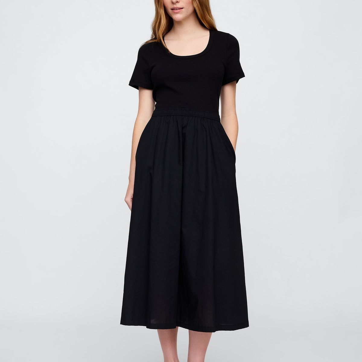 GAP - Vestido Mujer Scoop Neck Negro Gap