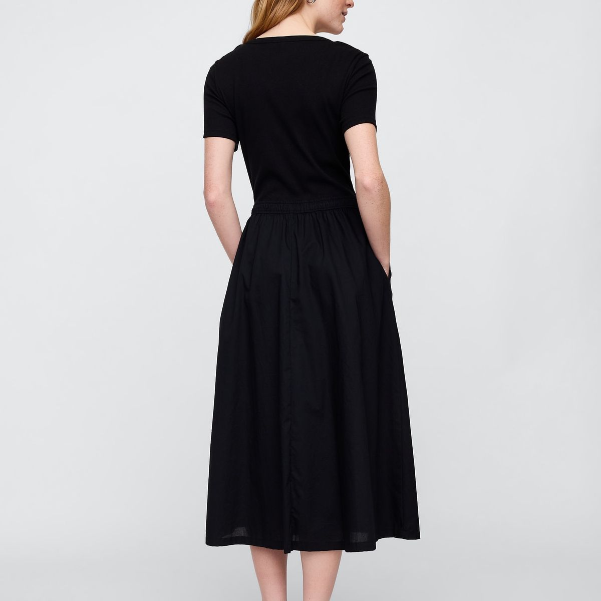GAP - Vestido Mujer Scoop Neck Negro Gap